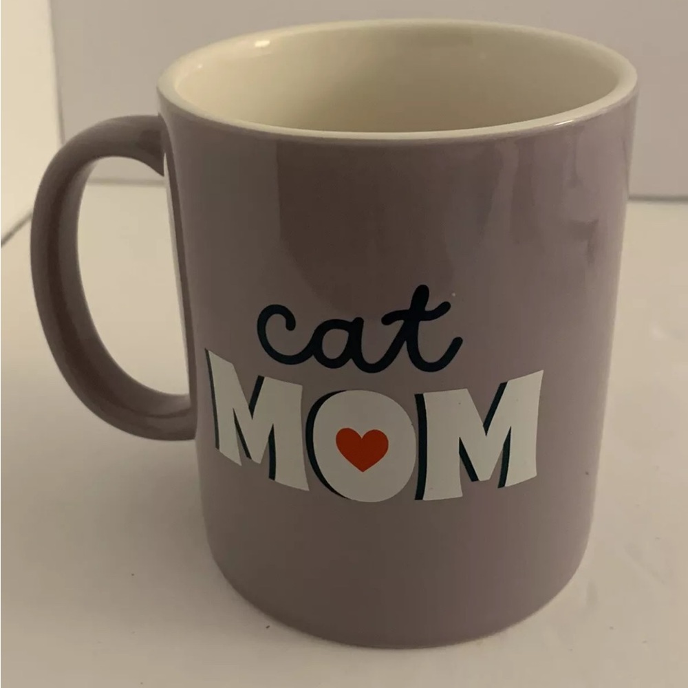 COFFEE MUG CAT MOM Lavender Purple Room Essentials Stoneware Mug NEW Cat Lover